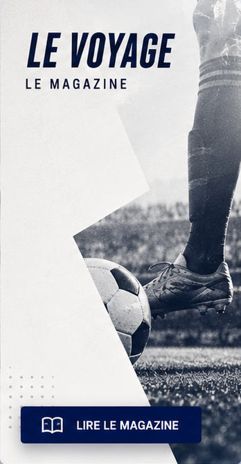 Le Voyage, magazine TomsoFoot, ballon et chaussure en noir et blanc